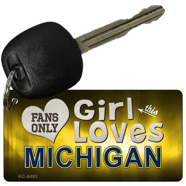 This Girl Loves Michigan Novelty Metal Key Chain KC-8493
