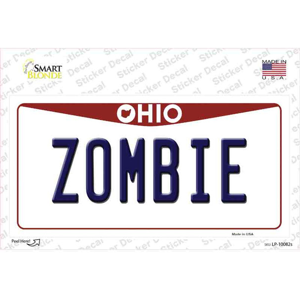 Zombie Ohio Novelty Sticker Decal