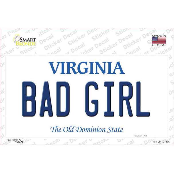 Bad Girl Virginia Novelty Sticker Decal