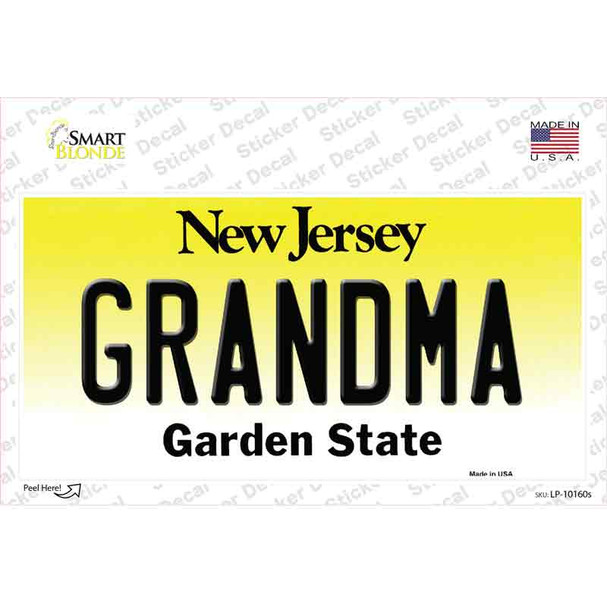 Grandma New Jersey Novelty Sticker Decal