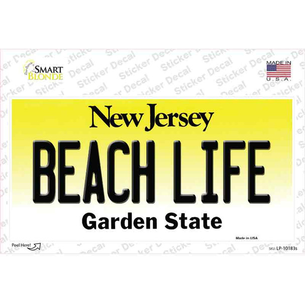 Beach Life New Jersey Novelty Sticker Decal