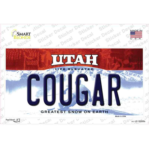 Cougar Utah Novelty Sticker Decal