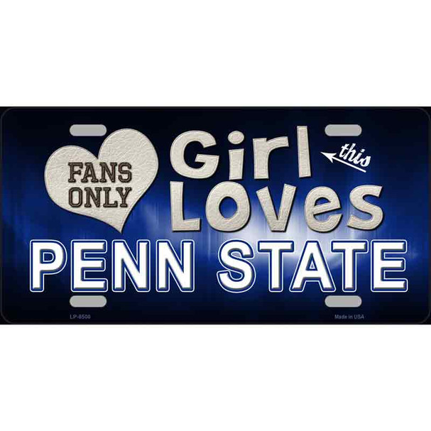 This Girl Loves Penn State Novelty Metal License Plate