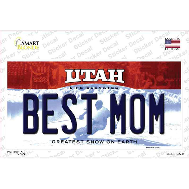 Best Mom Utah Novelty Sticker Decal
