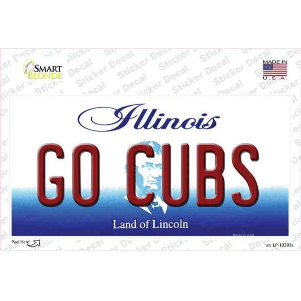 Go Cubs Illinois Novelty Sticker Decal