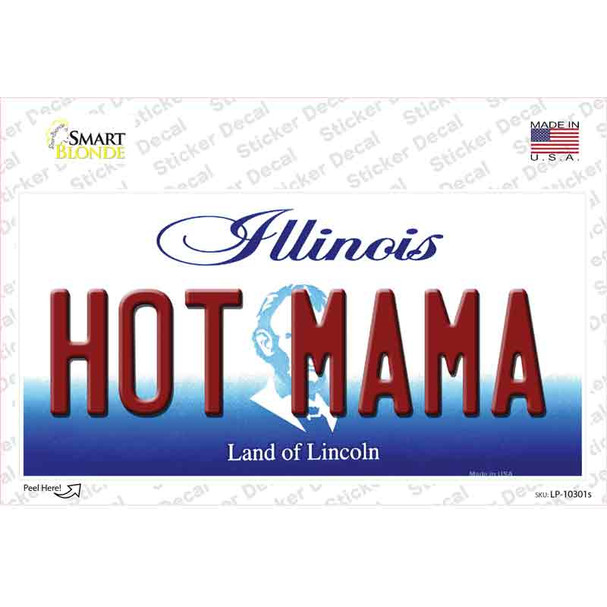 Hot Mama Illinois Novelty Sticker Decal