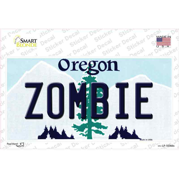 Zombie Oregon Novelty Sticker Decal
