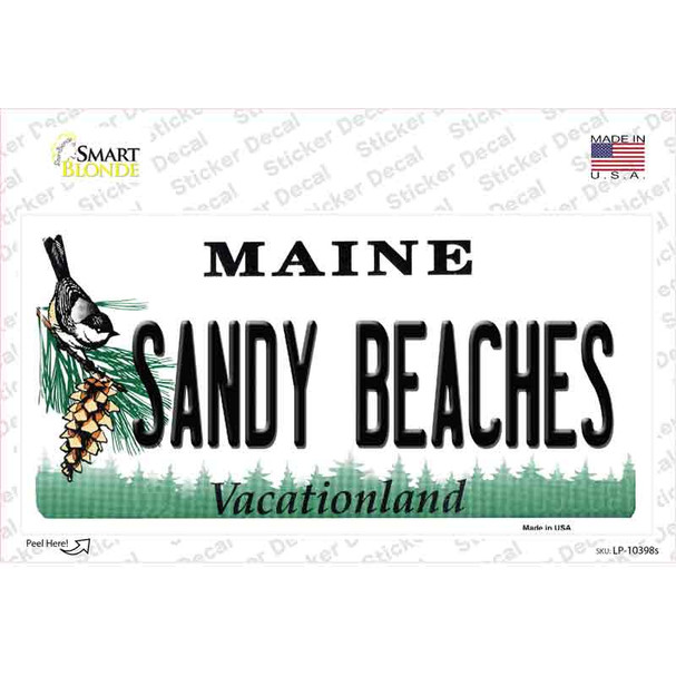 Sandy Beaches Maine Novelty Sticker Decal