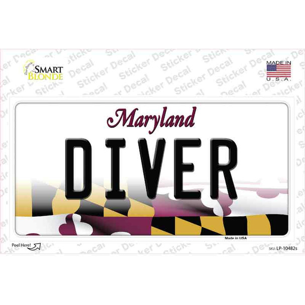 Diver Maryland Novelty Sticker Decal