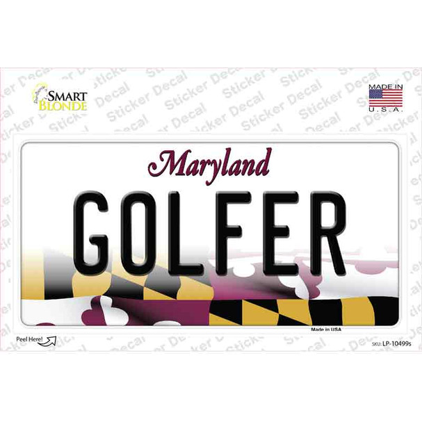 Golfer Maryland Novelty Sticker Decal