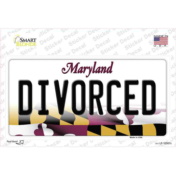 Divorced Maryland Novelty Sticker Decal