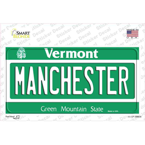 Manchester Vermont Novelty Sticker Decal