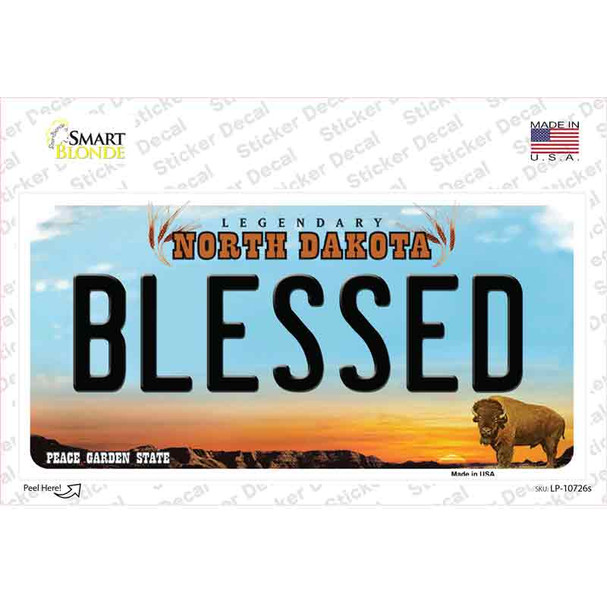 Blessed North Dakota Novelty Sticker Decal