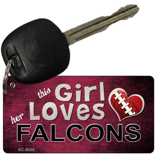 This Girl Loves Her Falcons Novelty Metal Key Chain KC-8050