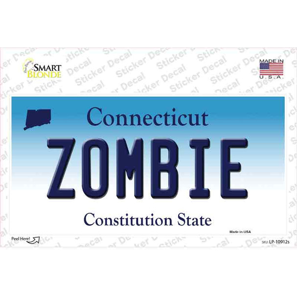 Zombie Connecticut Novelty Sticker Decal