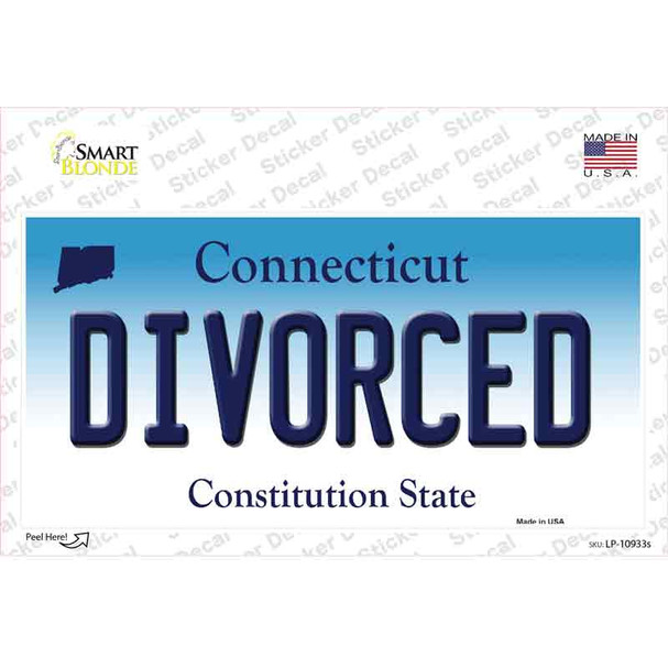 Divorced Connecticut Novelty Sticker Decal