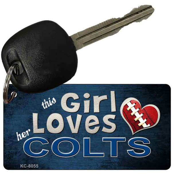 This Girl Loves Her Colts Novelty Metal Key Chain KC-8055