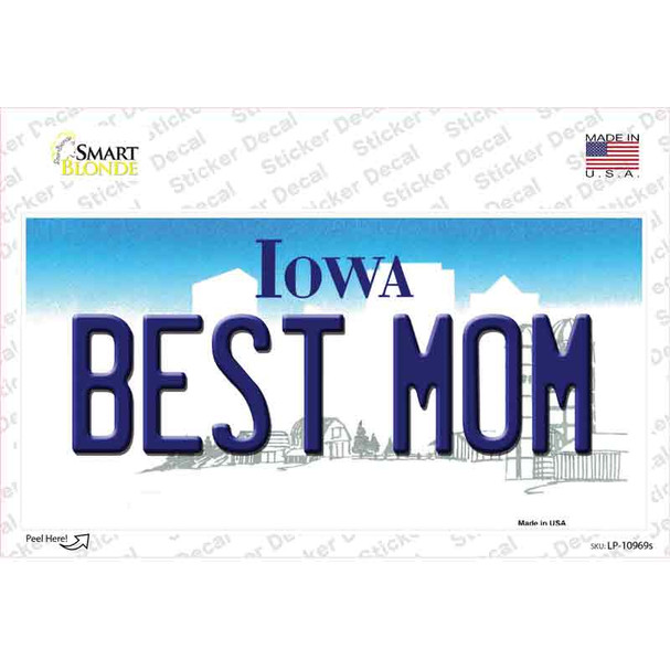 Best Mom Iowa Novelty Sticker Decal