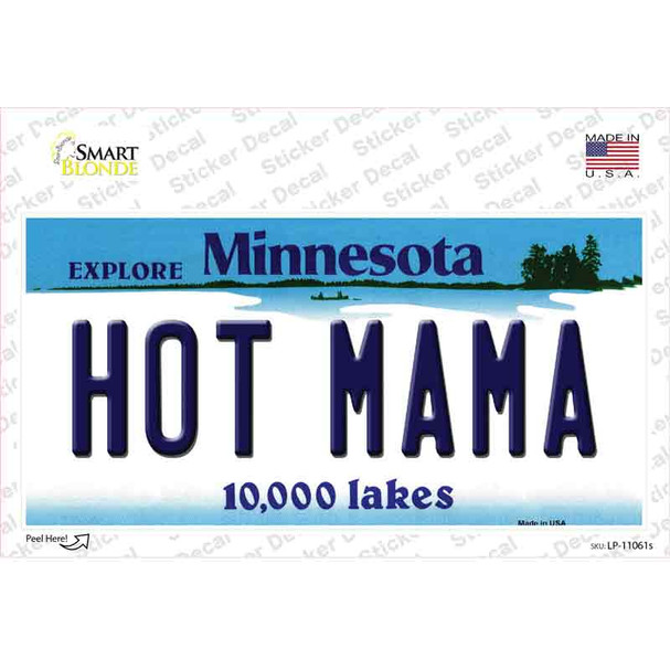 Hot Mama Minnesota State Novelty Sticker Decal