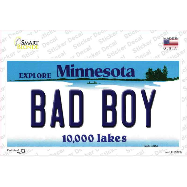 Bad Boy Minnesota State Novelty Sticker Decal