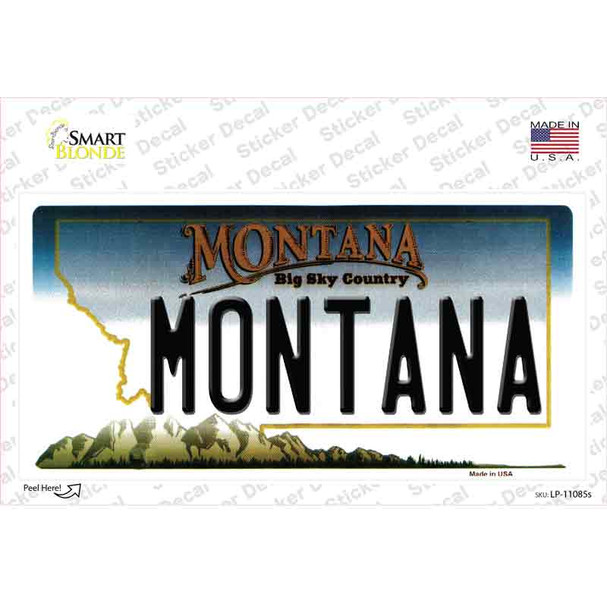 Montana State Background Novelty Sticker Decal