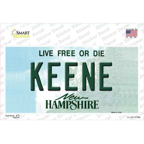 Keene New Hampshire State Novelty Sticker Decal