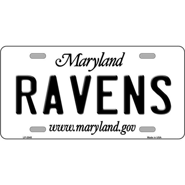 Ravens Maryland State Novelty Metal License Plate