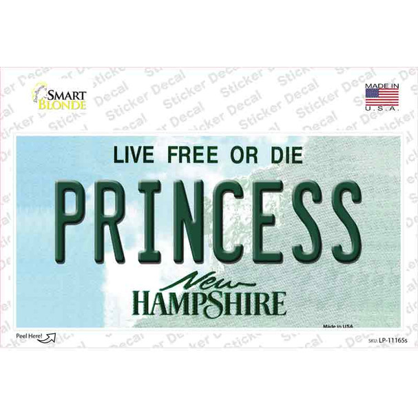 Princess New Hampshire State Novelty Sticker Decal