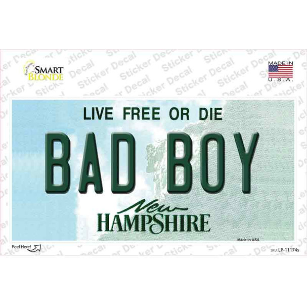 Bad Boy New Hampshire State Novelty Sticker Decal