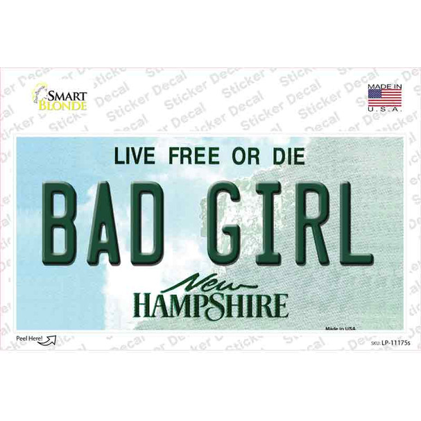 Bad Girl New Hampshire State Novelty Sticker Decal