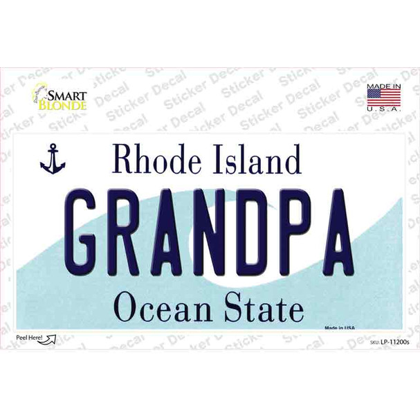 Grandpa Rhode Island State Novelty Sticker Decal
