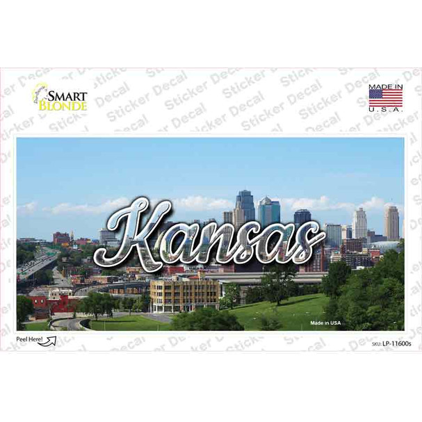 Kansas Downtown Skyline State Novelty Sticker Decal