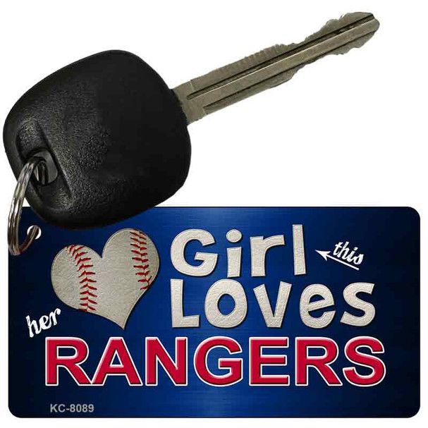 This Girl Loves Her Rangers Novelty Metal Key Chain KC-8089