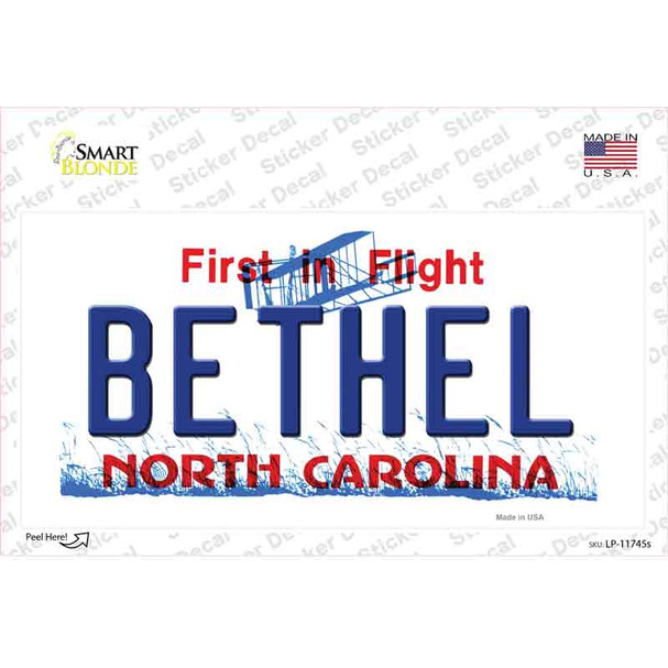 Bethel North Carolina State Novelty Sticker Decal