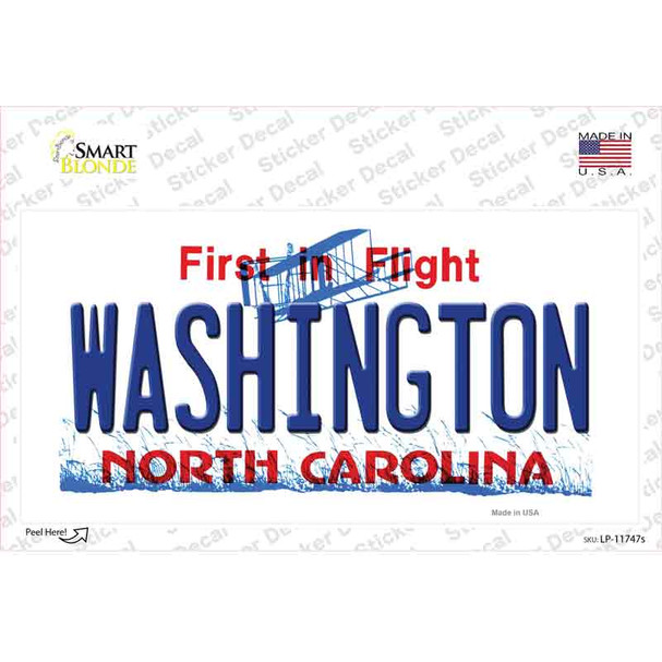 Washington North Carolina State Novelty Sticker Decal