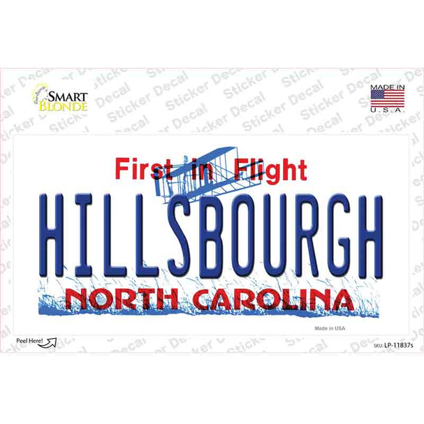 Hillsbourgh North Carolina Novelty Sticker Decal
