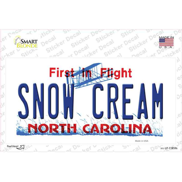 Snow Cream North Carolina Novelty Sticker Decal