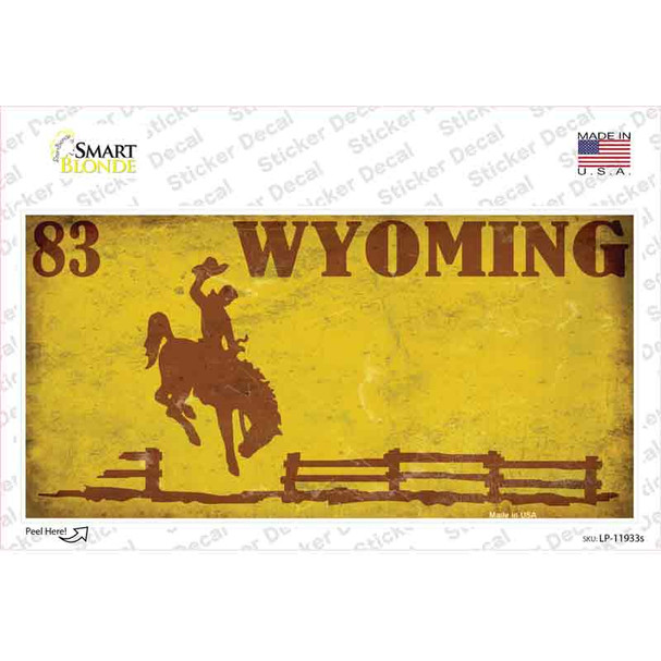 Wyoming Yellow Rusty Novelty Sticker Decal