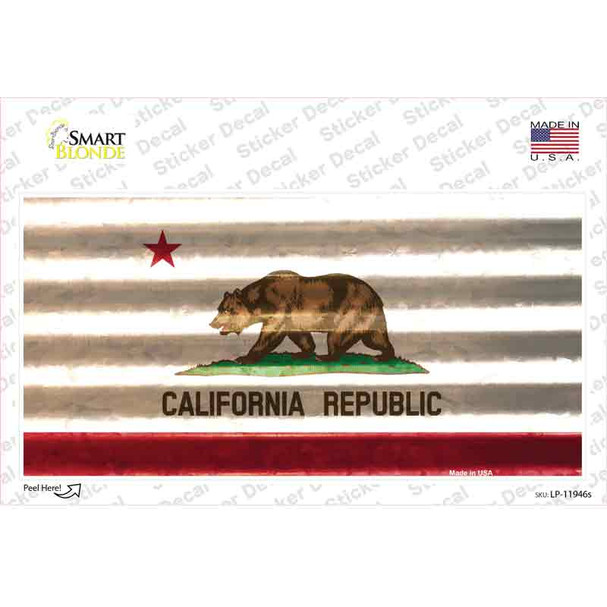 California Corrugated Flag Novelty Sticker Decal