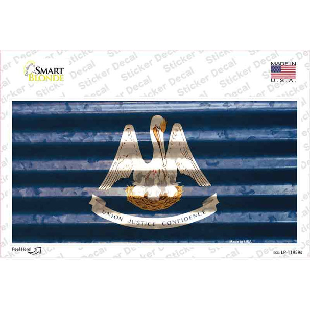 Louisiana Corrugated Flag Novelty Sticker Decal