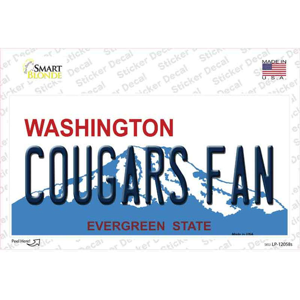 Cougars Fan Washington Novelty Sticker Decal
