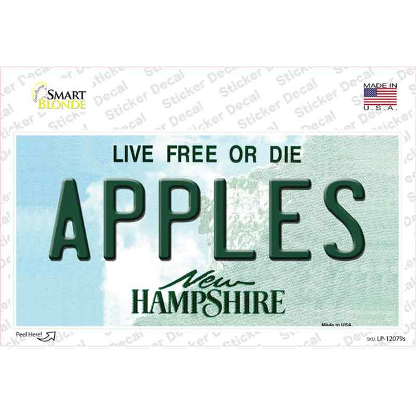 Apples New Hampshire State Novelty Sticker Decal