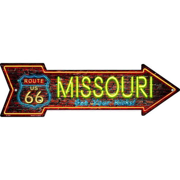 Missouri Neon Novelty Metal Arrow Sign