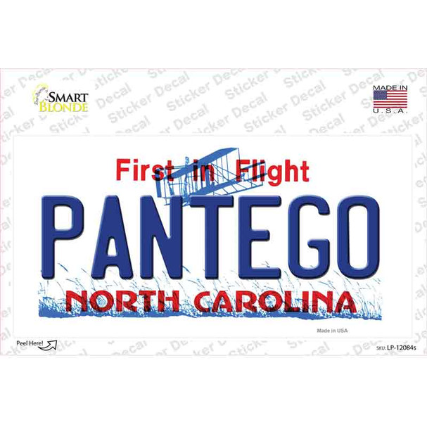 Pantego North Carolina State Novelty Sticker Decal