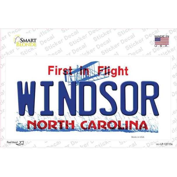 Windsor North Carolina State Novelty Sticker Decal