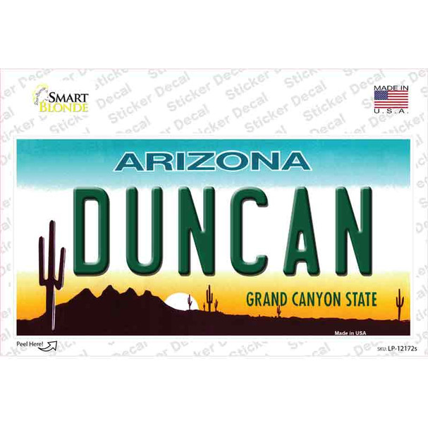 Duncan Arizona Novelty Sticker Decal