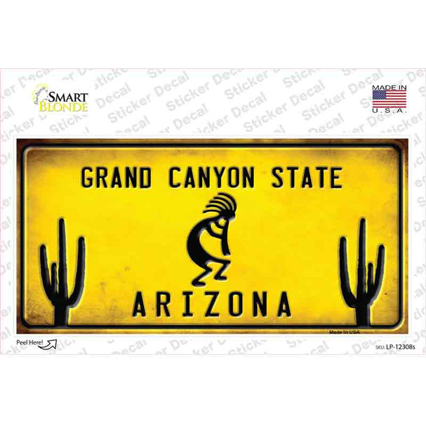 Yellow Arizona Kokopelli Novelty Sticker Decal