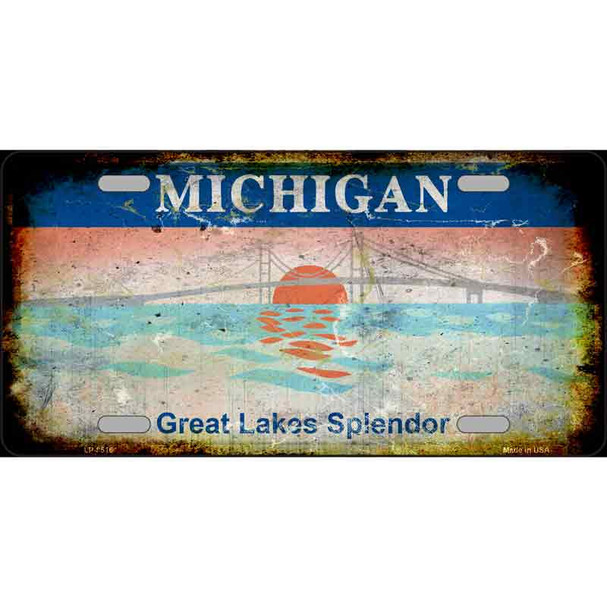 Michigan Rusty State Metal Novelty License Plate