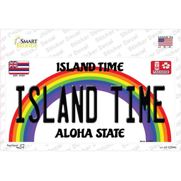 Island Time Hawaii Novelty Sticker Decal
