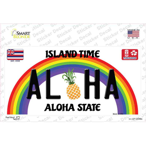 Aloha Pineapple Hawaii Novelty Sticker Decal
